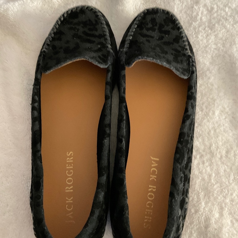 Jack Rogers black suede and leather moccasins